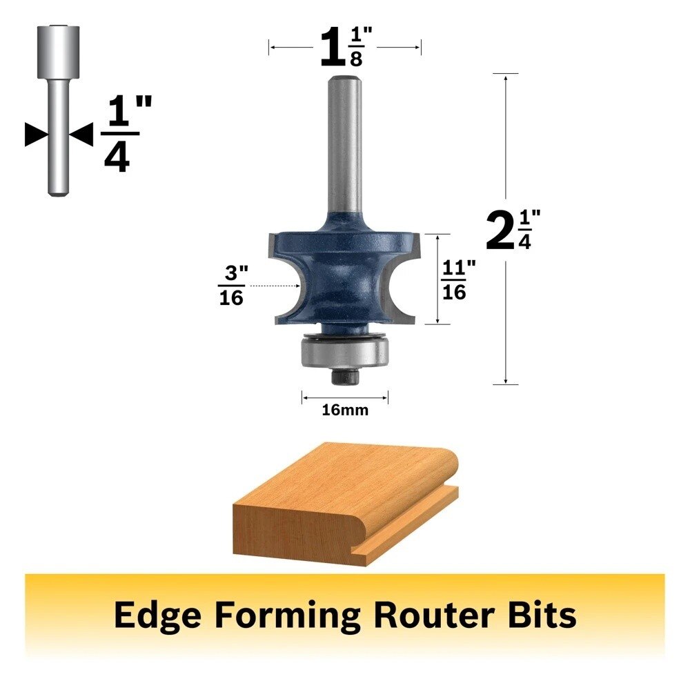 Bosch 85666M 3/16" x 11/16" Carbide Tipped Edge Beading Router Bit - 2
