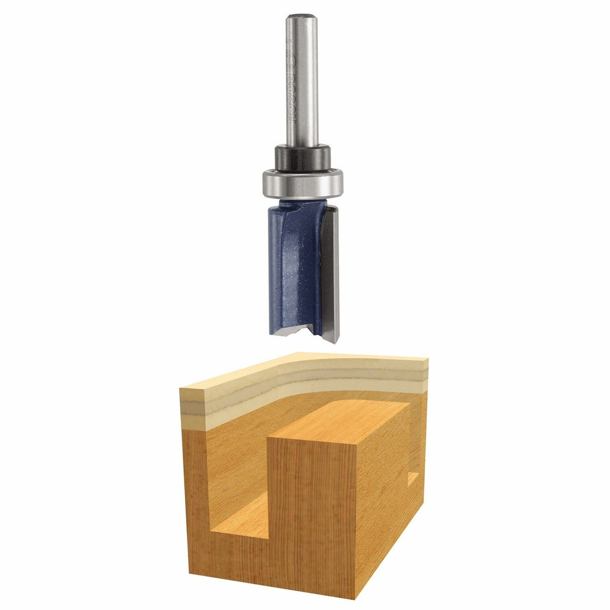 Bosch 85681M 5/8" x 1" Carbide Tipped 2 Flute Top Bearing Straight Trim Router Bit