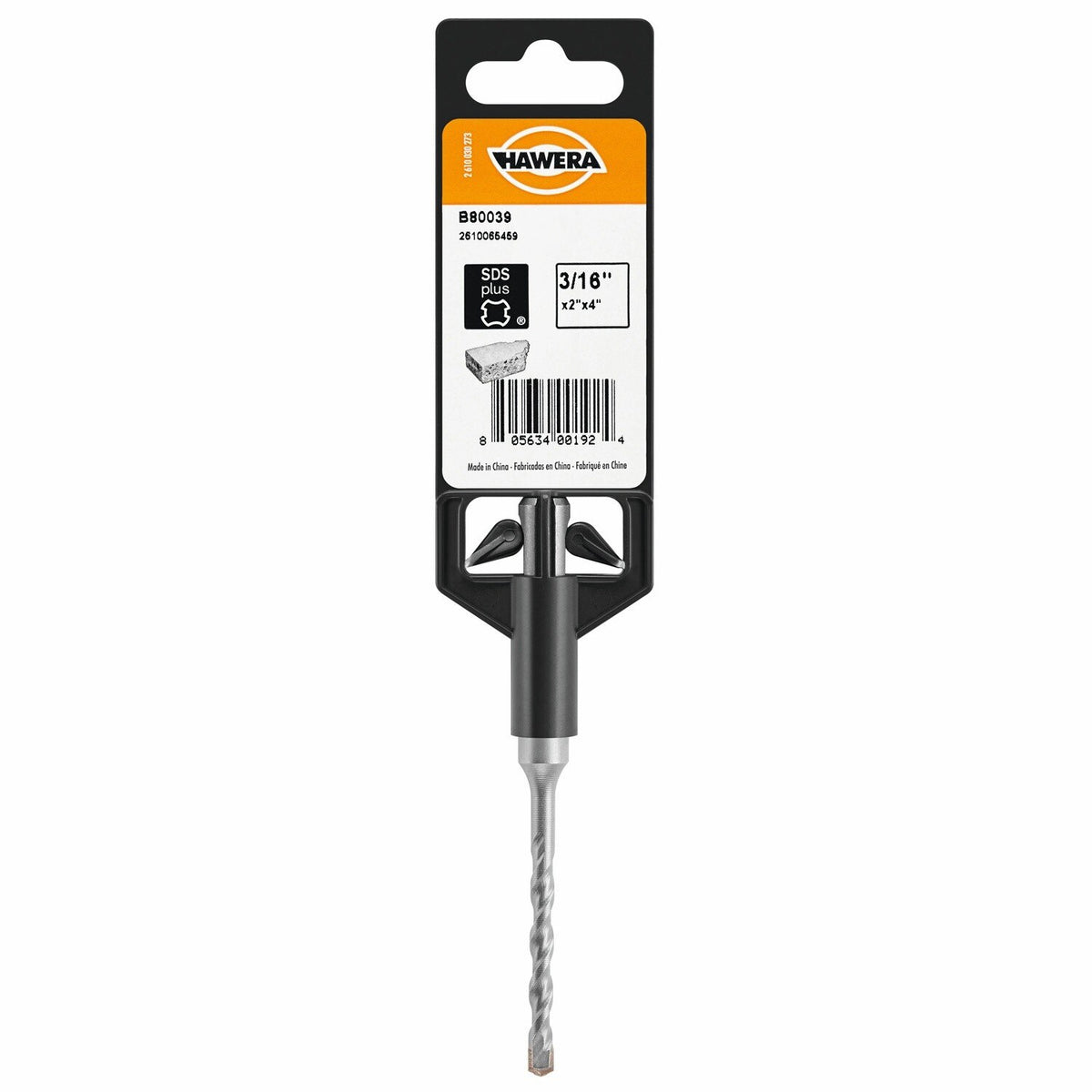 Bosch B80039 3/16" x 4" SDS-Plus Rotary Hammer Bit for Concrete and Masonry - 2