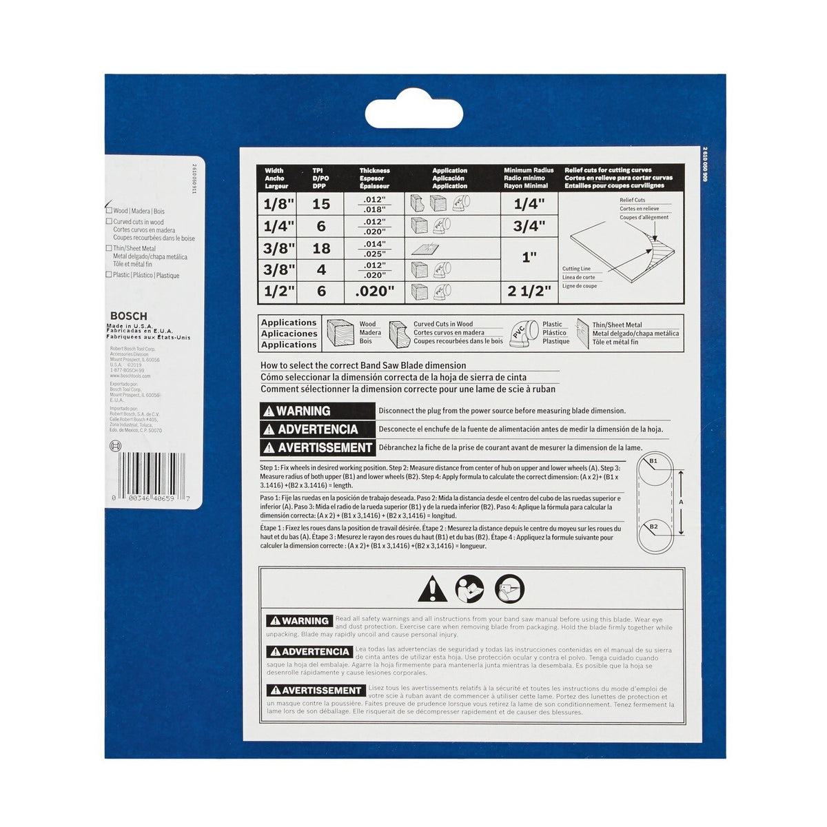 Bosch BS80-6H 80" 6 TPI Heavy-Duty Stationary Band Saw Blade for Wood Cutting - 3