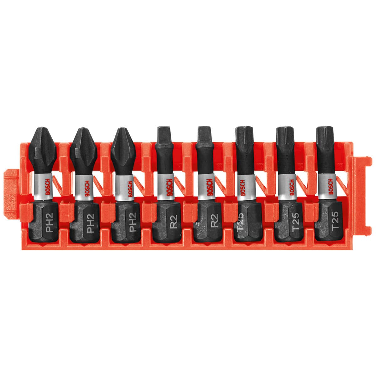 Bosch CCSV108 8-Pc Impact Tough Phillips, Square and Torx 1" Insert Bits