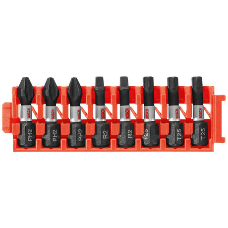 Bosch CCSV108 8-Pc Impact Tough Phillips, Square and Torx 1" Insert Bits