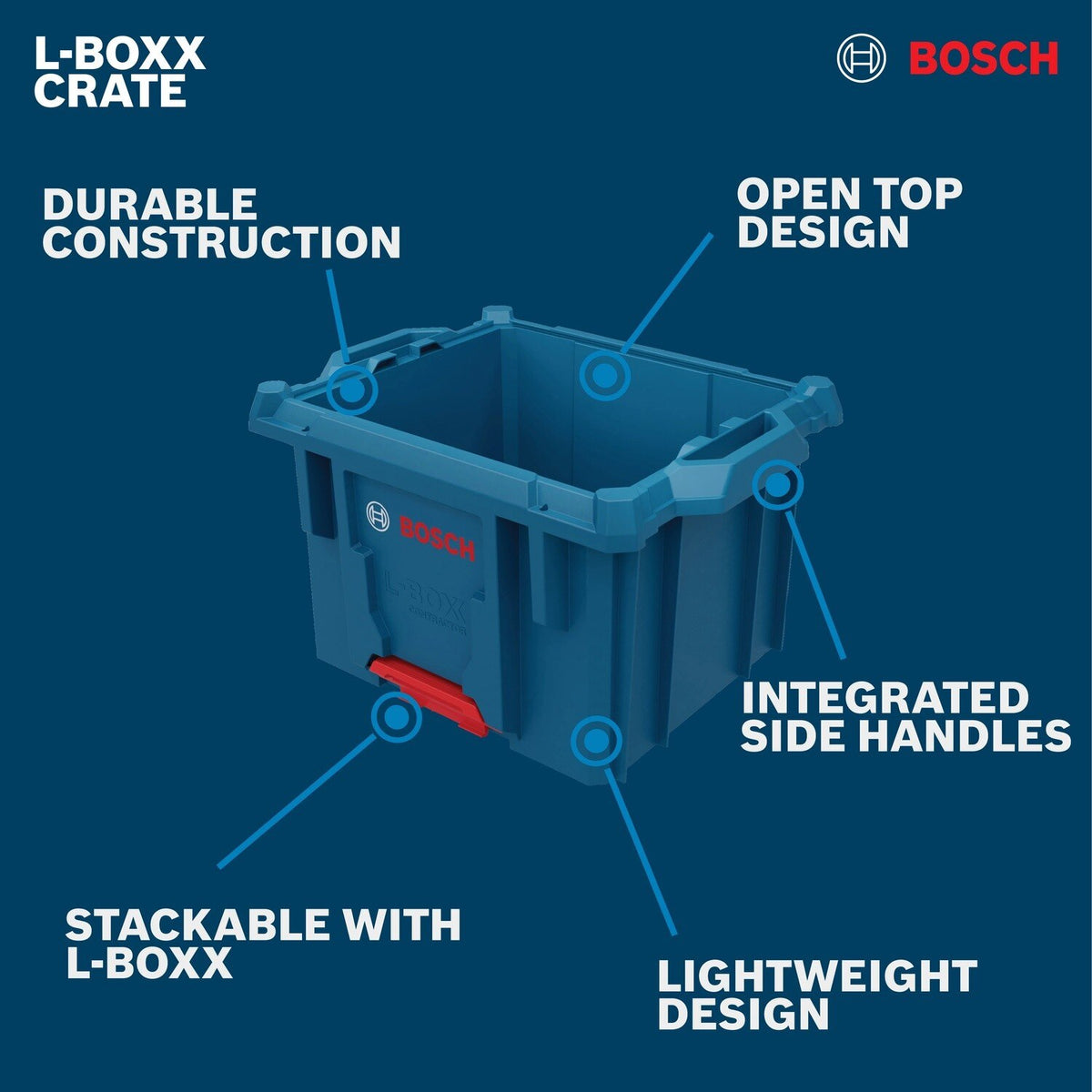 Bosch CRATE L-BOXX Contractor Open Top Storage Crate - 2