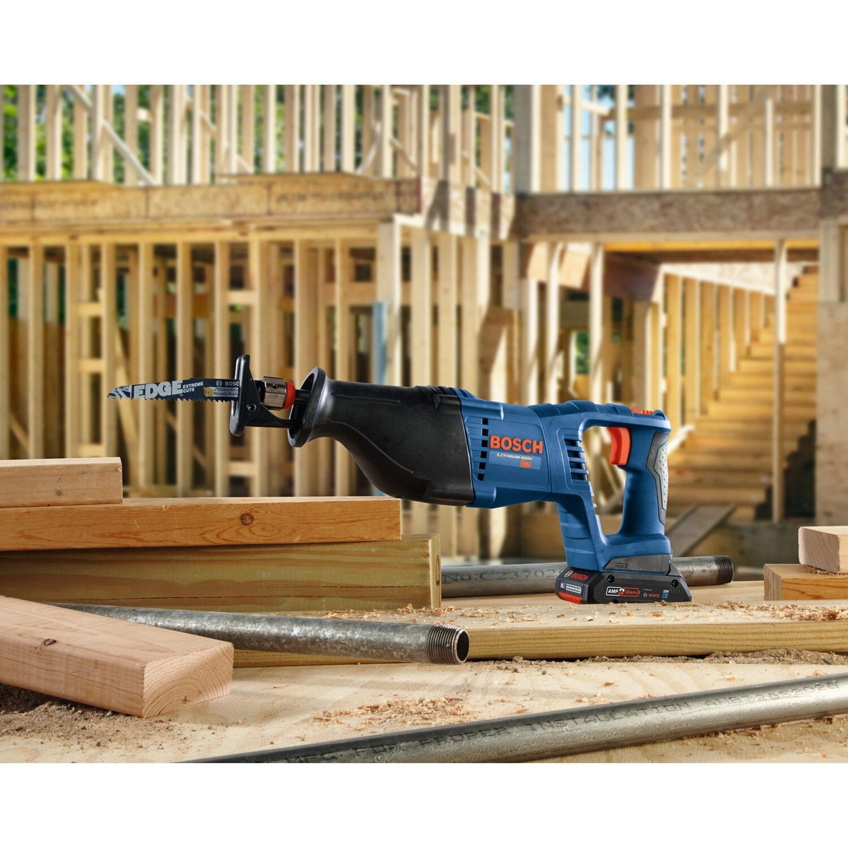 Bosch CRS180-B15 18V D-Handle Reciprocating Saw Kit with 1-1/8" Stroke and 4 Ah Battery - 5