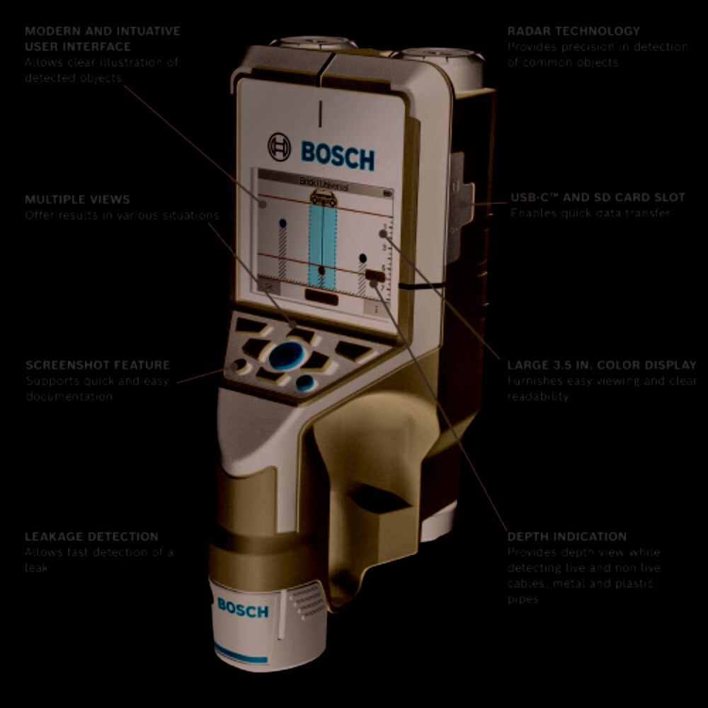 Bosch D-Tect200C 12V Max Wall / Floor Scanner With Radar - 2