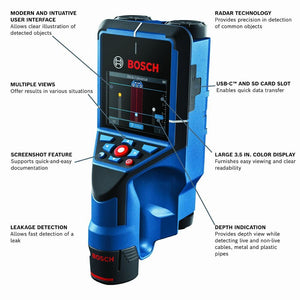 Bosch D-Tect200C 12V Max Wall / Floor Scanner With Radar - 2