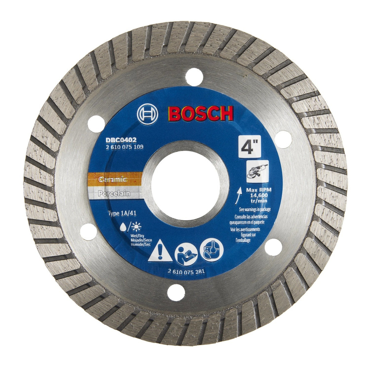 Bosch DBC0402 4" Premium Specialized Turbo Rim Diamond Blade for Precise Cuts
