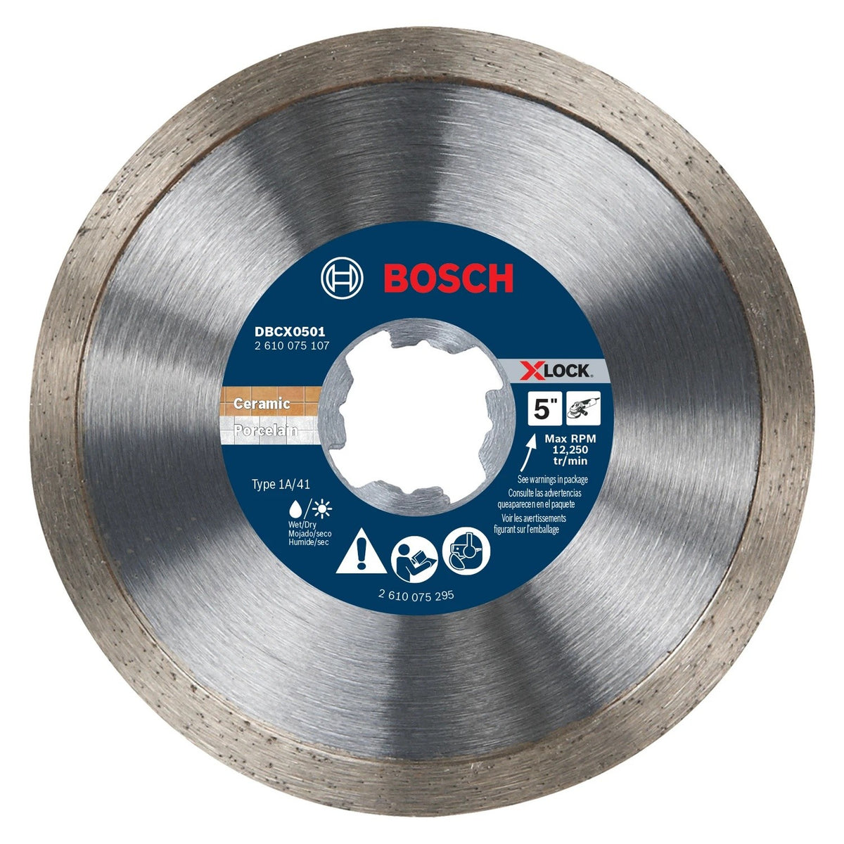 Bosch DBCX0501 5" X-LOCK Continuous Rim Diamond Blade for Ceramic Tile and Stone