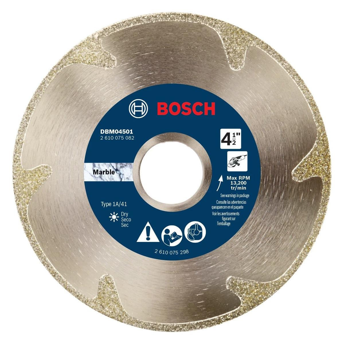 Bosch DBM04501 4-1/2" Continuous Rim Diamond Blade for Clean Marble Cuts