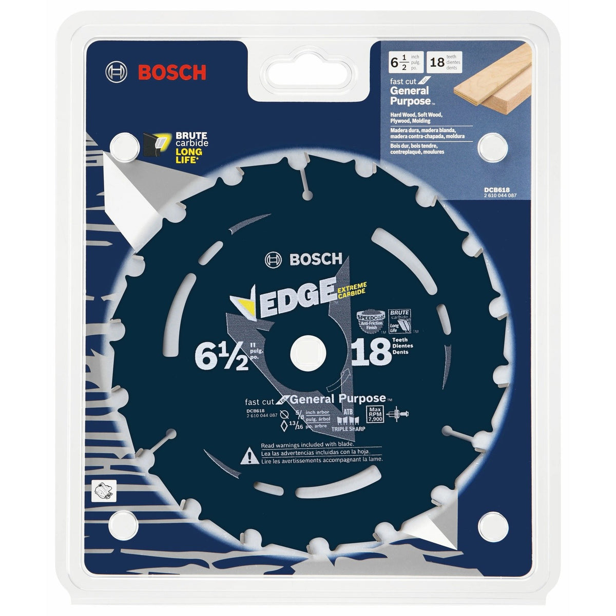 Bosch DCB618 6-1/2" 18 Tooth Edge Circular Saw Blade for Fast Wood Cuts - 2