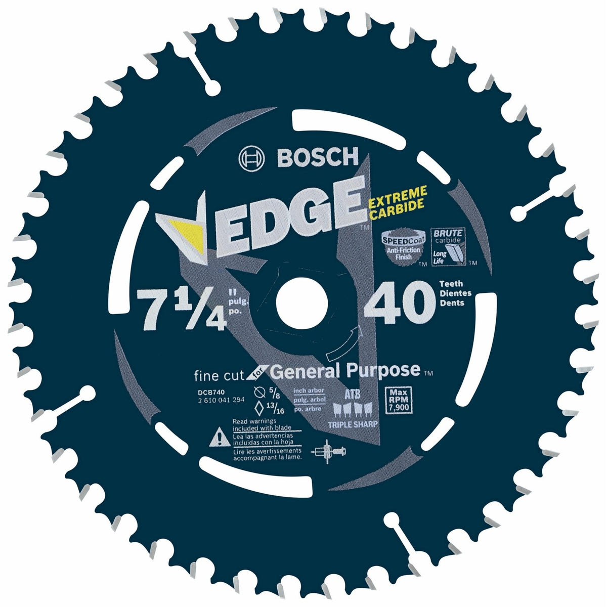 Bosch DCB740 7-1/4" 40 Tooth Edge Circular Saw Blade for Fine Finish