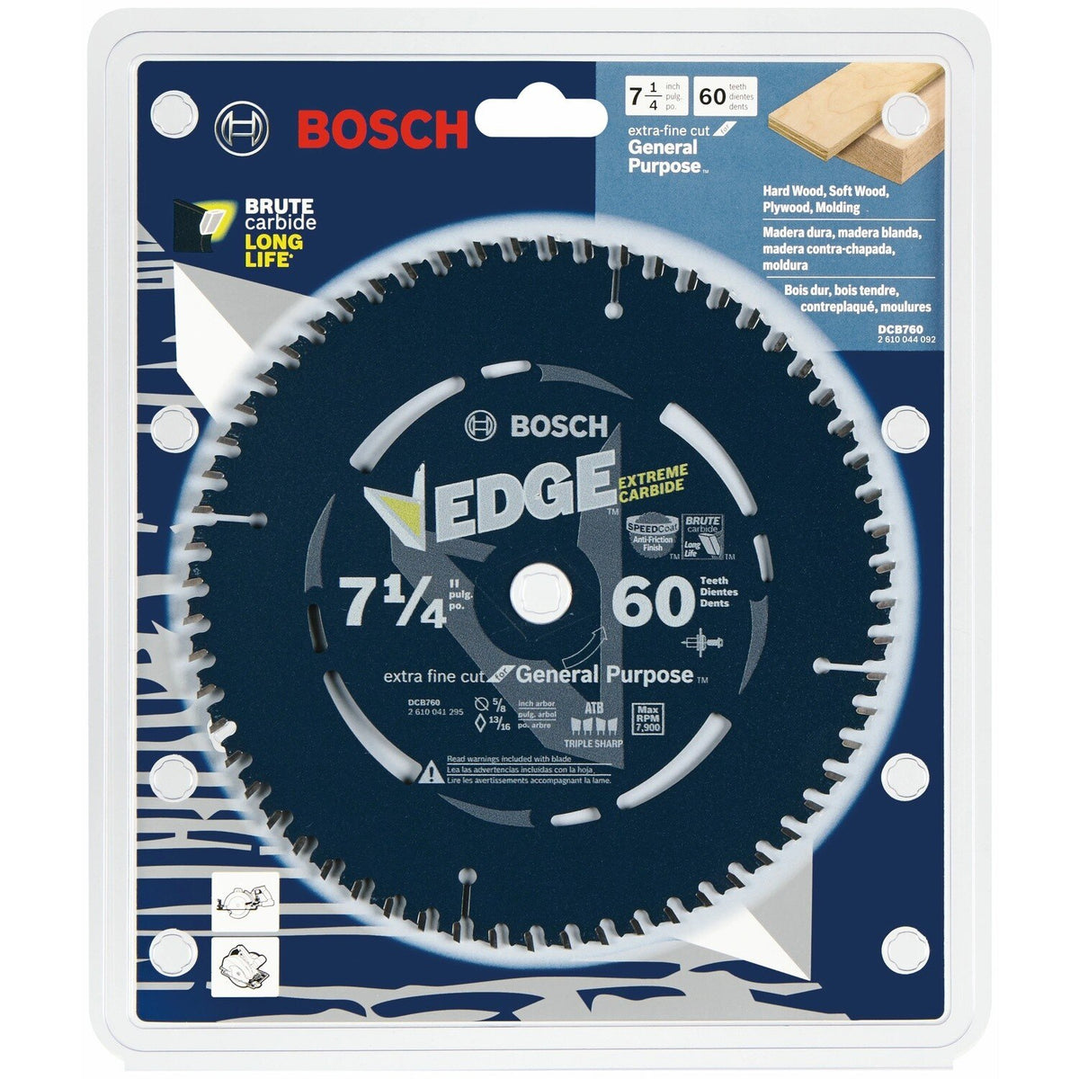 Bosch DCB760 7-1/4" 60 Tooth Edge Circular Saw Blade for Extra Fine Finish - 2