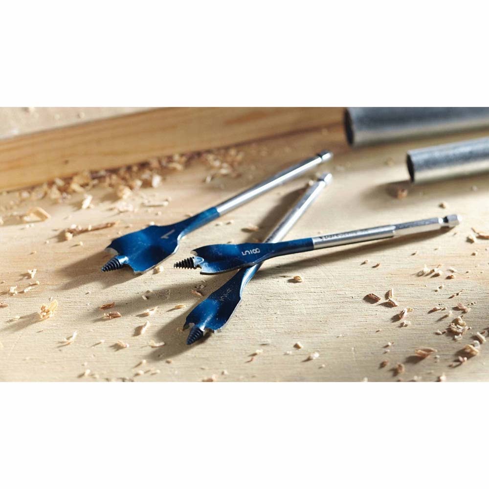 Bosch DSB1001B 1/4 in. x 6 in. Daredevil Spade Bit, Hex Shank for Fast, Clean Wood Drilling (Bulk)