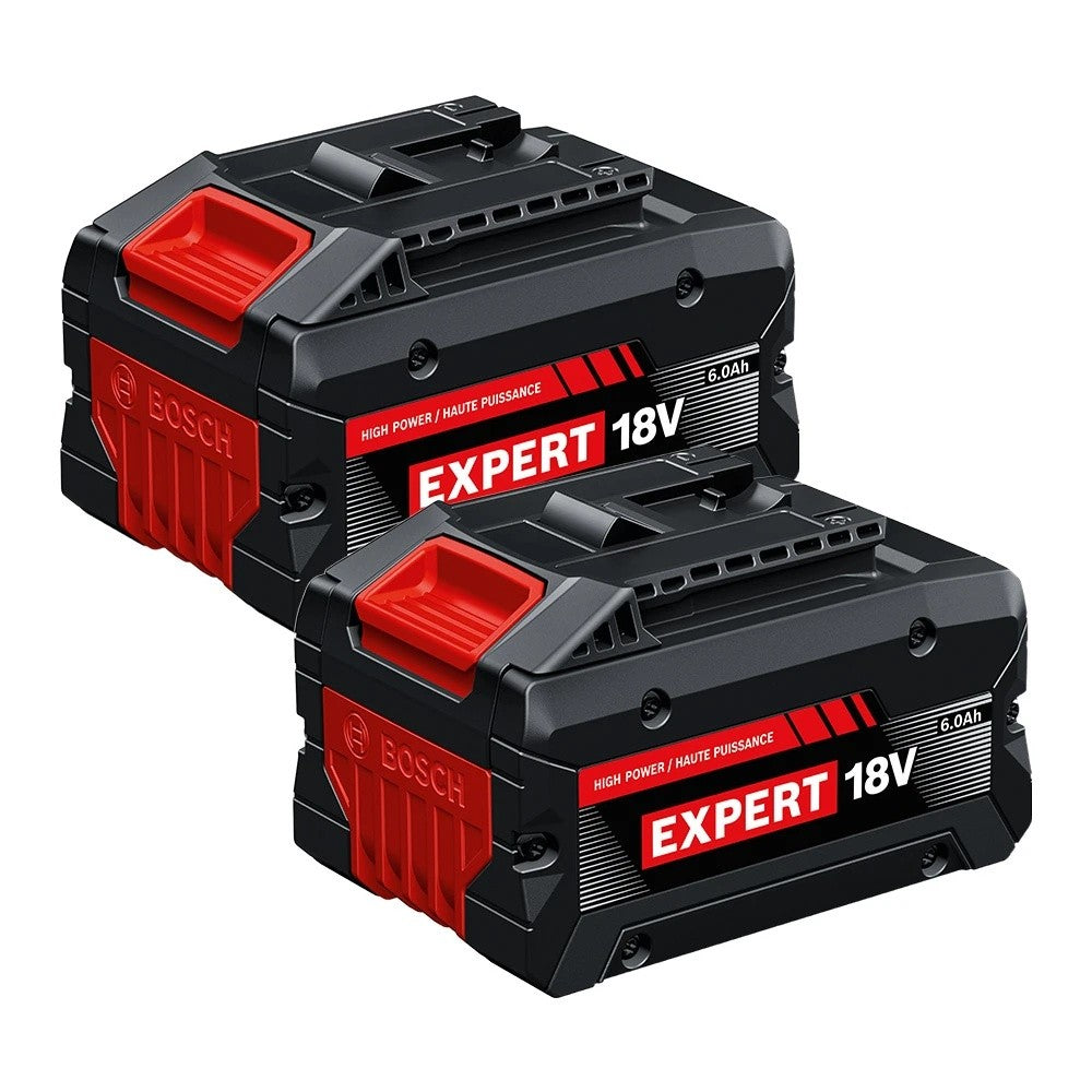 Bosch EXBA18V-60-2PK 18V 6 Ah High Power Lithium Ion Battery for Bosch 18V Tools (2 Pack)