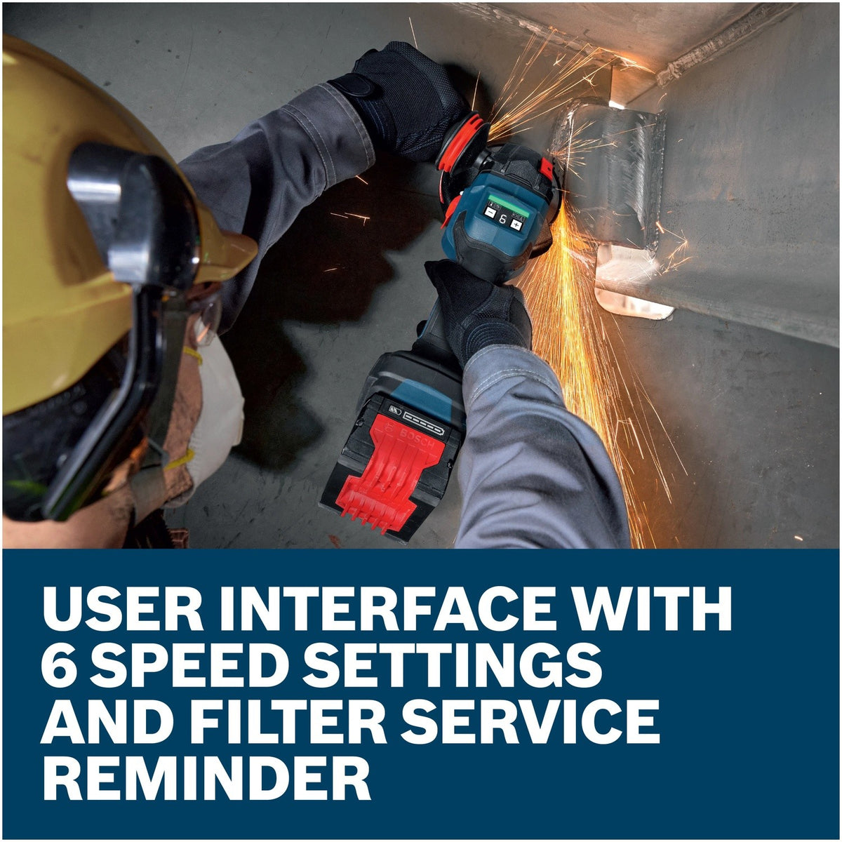 Bosch EXWS18V-15SB18X 18V 5" to 6" Brushless Angle Grinder Kit with 8 Ah Battery and Charger - 4