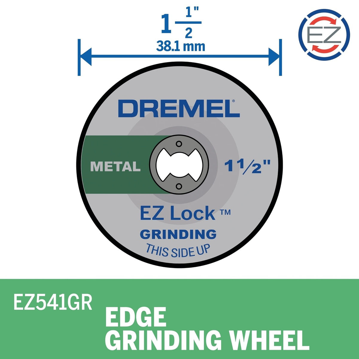 Bosch EZ541GR 1-1/2" EZ Lock Aluminum Oxide Grinding Wheel for Metal (2 Pack) - 2