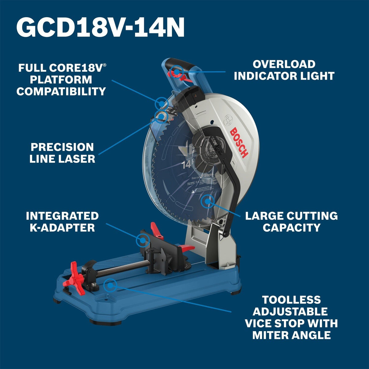Bosch GCD18V-14N 18V 14" Cordless Dry Cut Saw Bare Tool