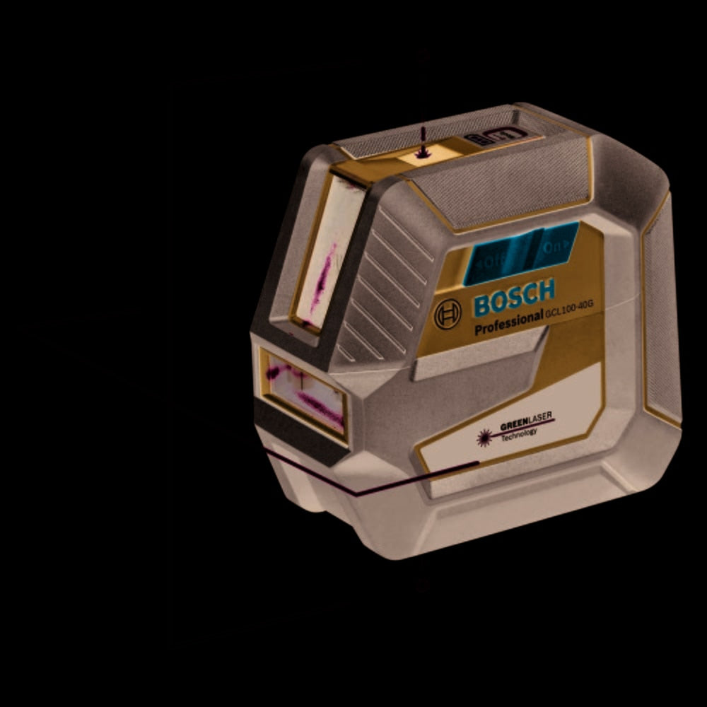 Bosch GCL100-40G Green-Beam Self-Leveling Cross-Line Laser with Plumb Points