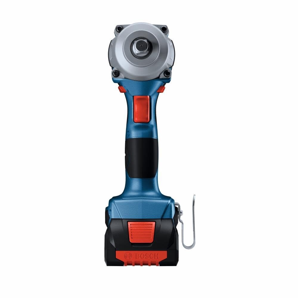 Bosch GDS18V-330CB25 18V Brushless Connected-Ready 1/2 In. Mid-Torque Impact Wrench Kit with Friction Ring and Thru-Hole and (2) CORE18V 4 Ah Advanced Power Batteries - 4