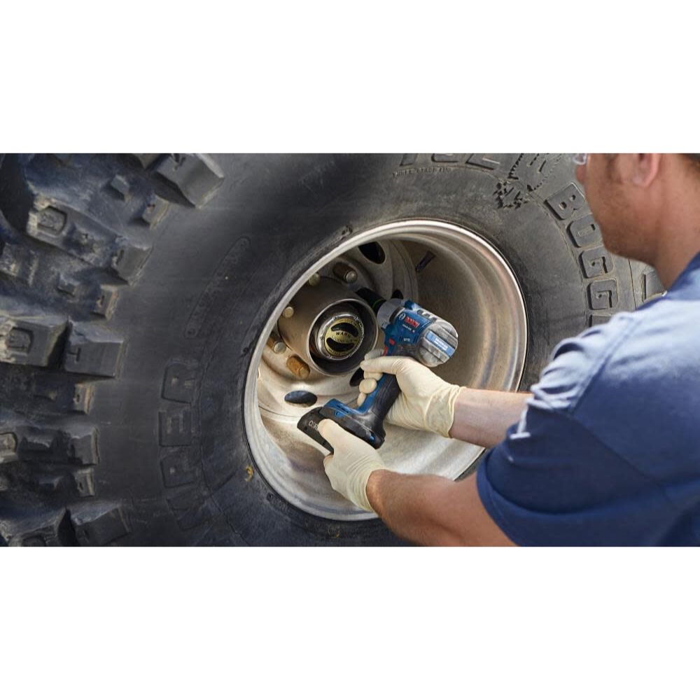 Bosch GDS18V-330CB25 18V Brushless Connected-Ready 1/2 In. Mid-Torque Impact Wrench Kit with Friction Ring and Thru-Hole and (2) CORE18V 4 Ah Advanced Power Batteries - 8