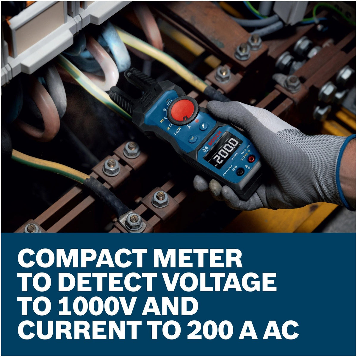 Bosch GFM1000-15 True RMS Fork Meter with Open Jaw Design for 200A AC and 1000V Testing - 5