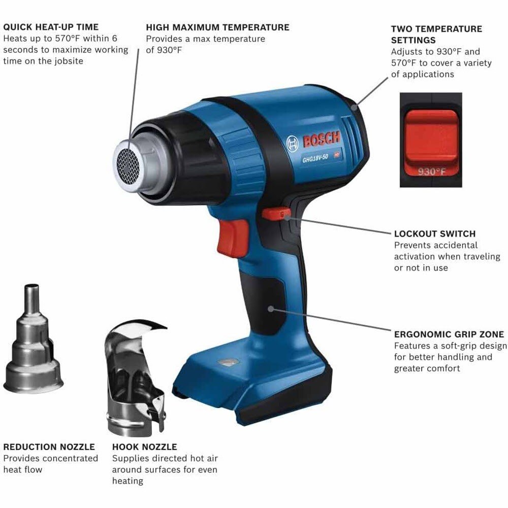 Bosch GHG18V-50N 18V Heat Gun (Bare Tool) - 2