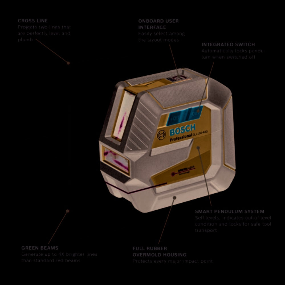 Bosch GLL100-40G Green-Beam Self-Leveling Cross-Line Laser - 2