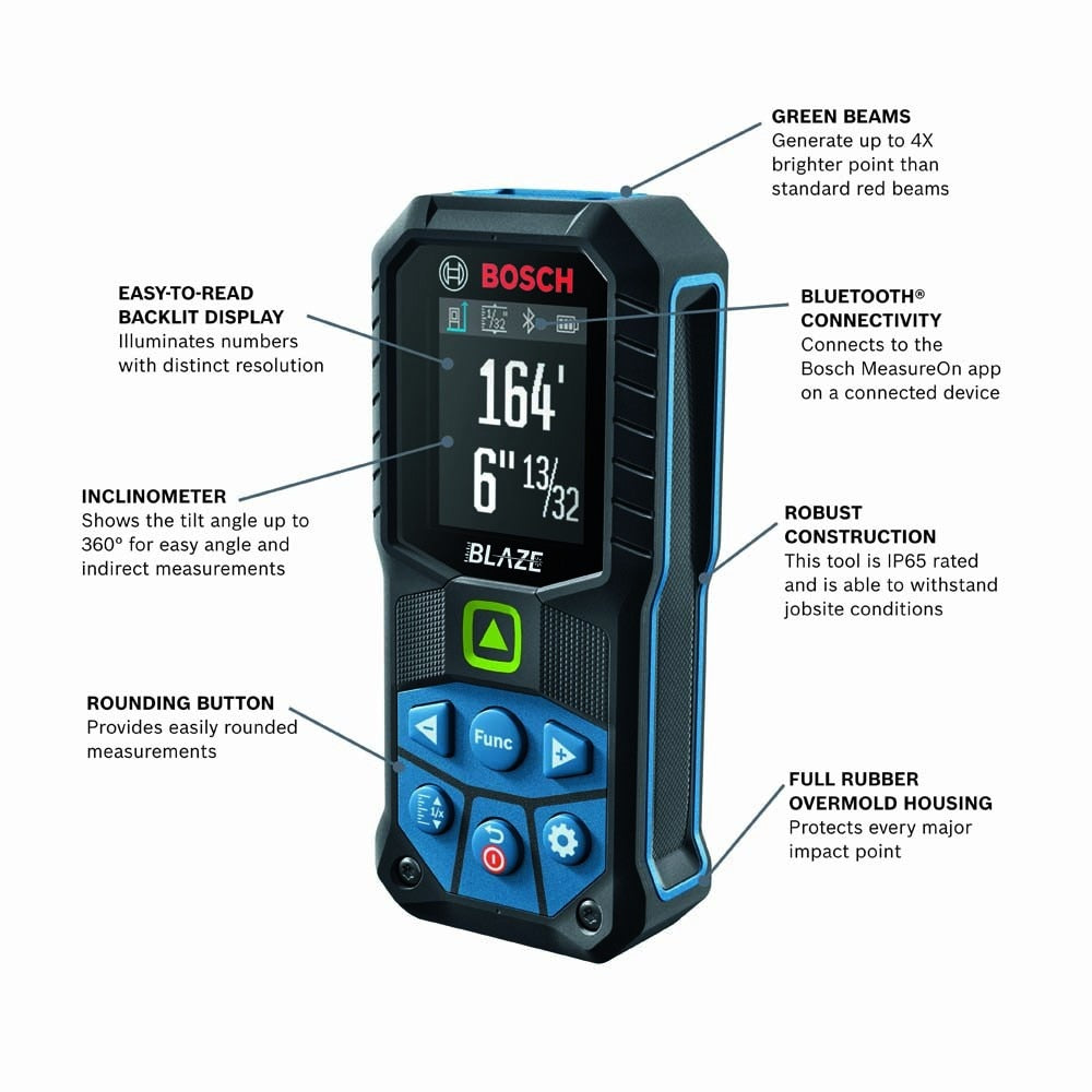 Bosch GLM165-27CGL 3.7V Blaze 165ft LDM G BT - 2
