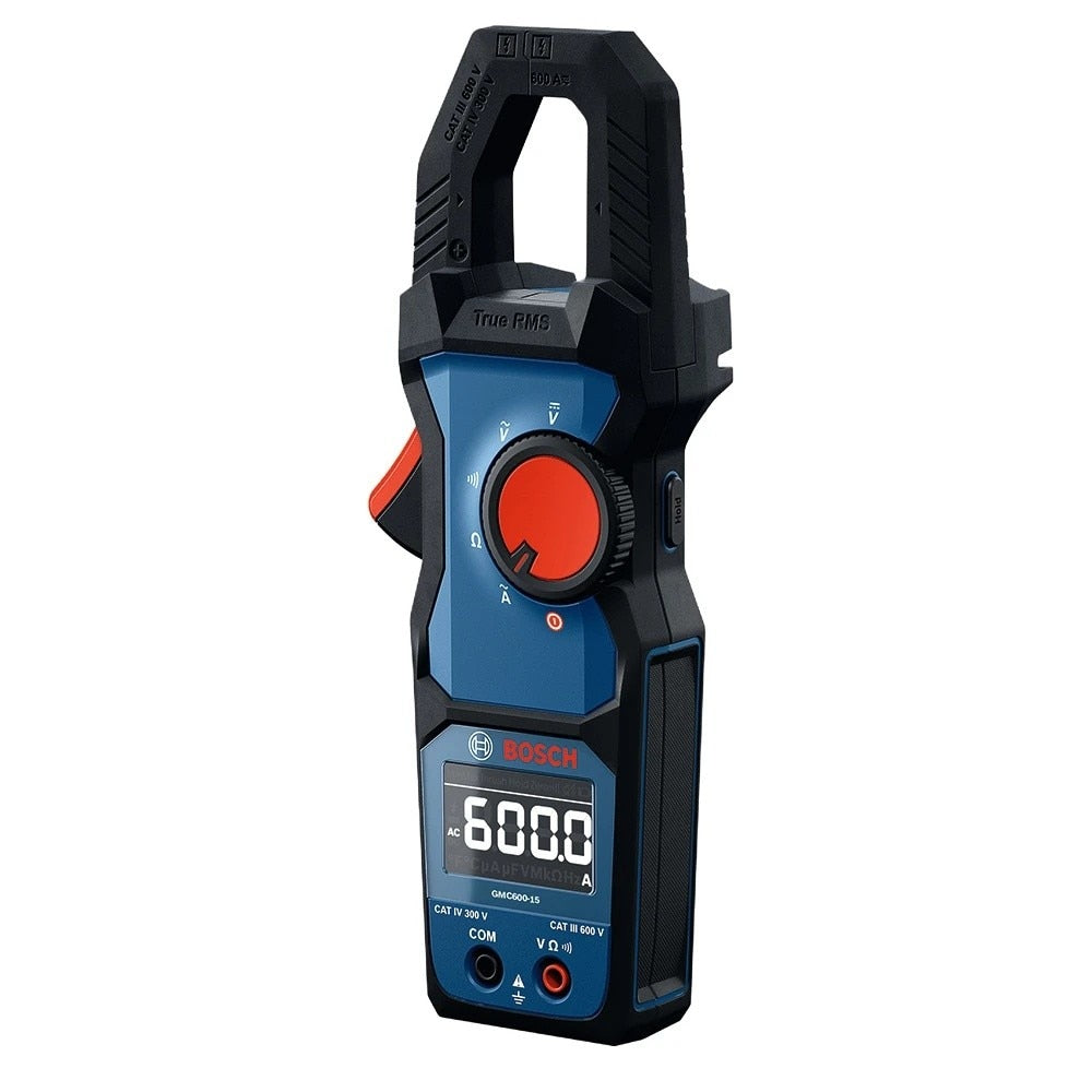 Bosch GMC600-15 True RMS 600A Clamp Meter with 1.18" Jaw Opening and Test Leads