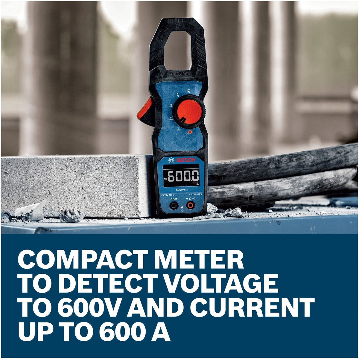 Bosch GMC600-15 True RMS 600A Clamp Meter with 1.18" Jaw Opening and Test Leads - 3