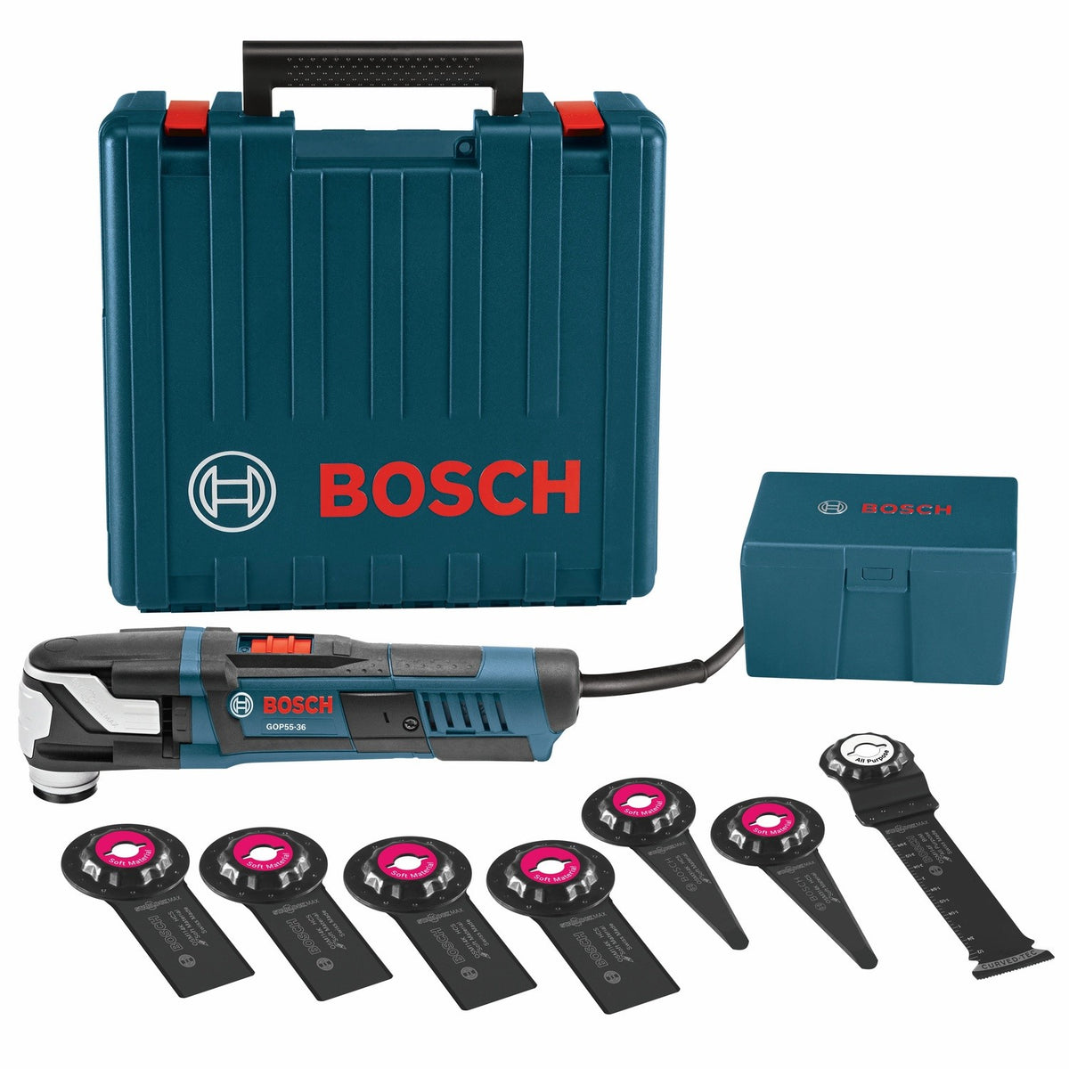 Bosch GOP55-36C1 StarlockMax Corded Oscillating Multi Tool Kit with Carrying Case (8 Pack)
