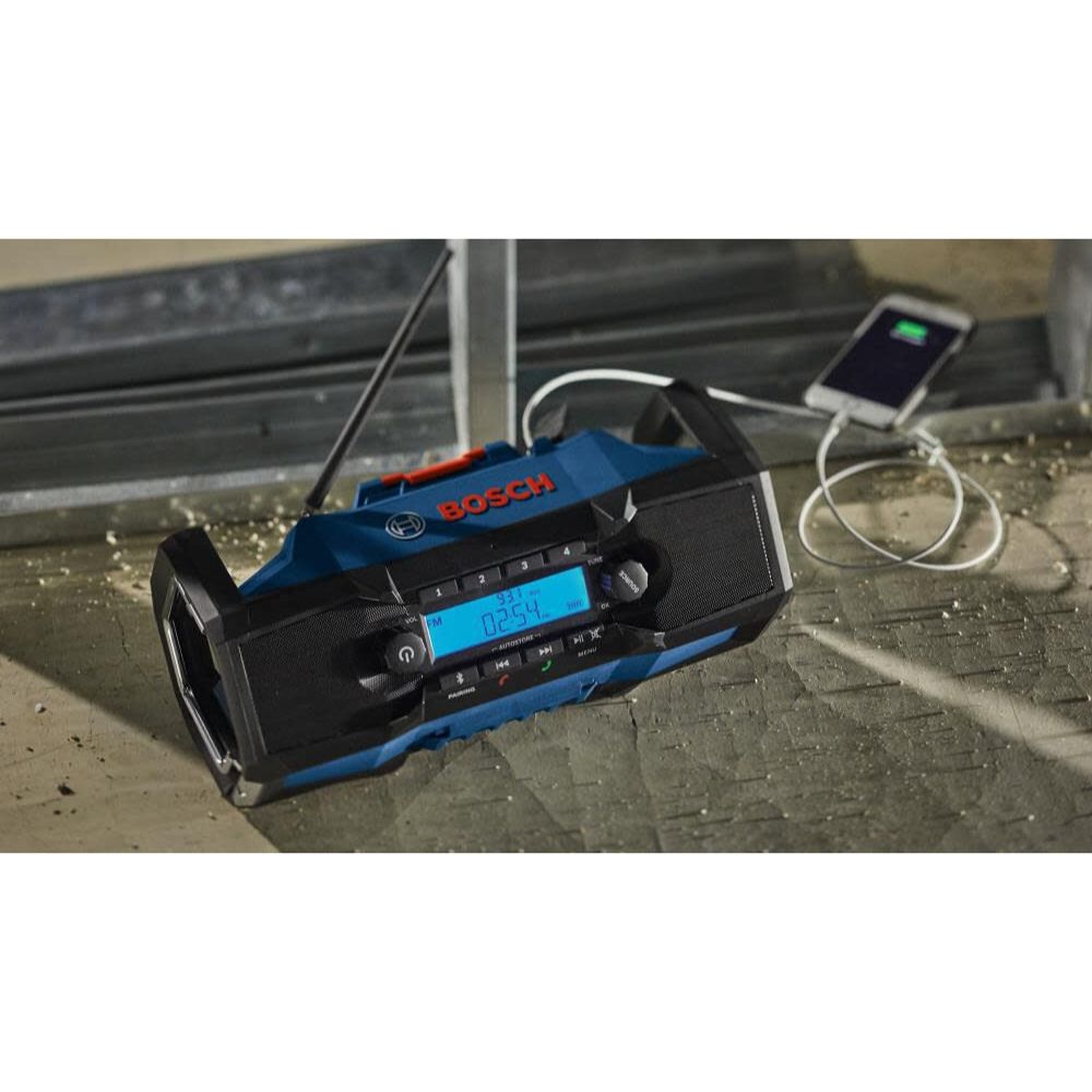 Bosch GPB18V-2CN 18V Compact Jobsite Radio with Bluetooth 5.0 - 12