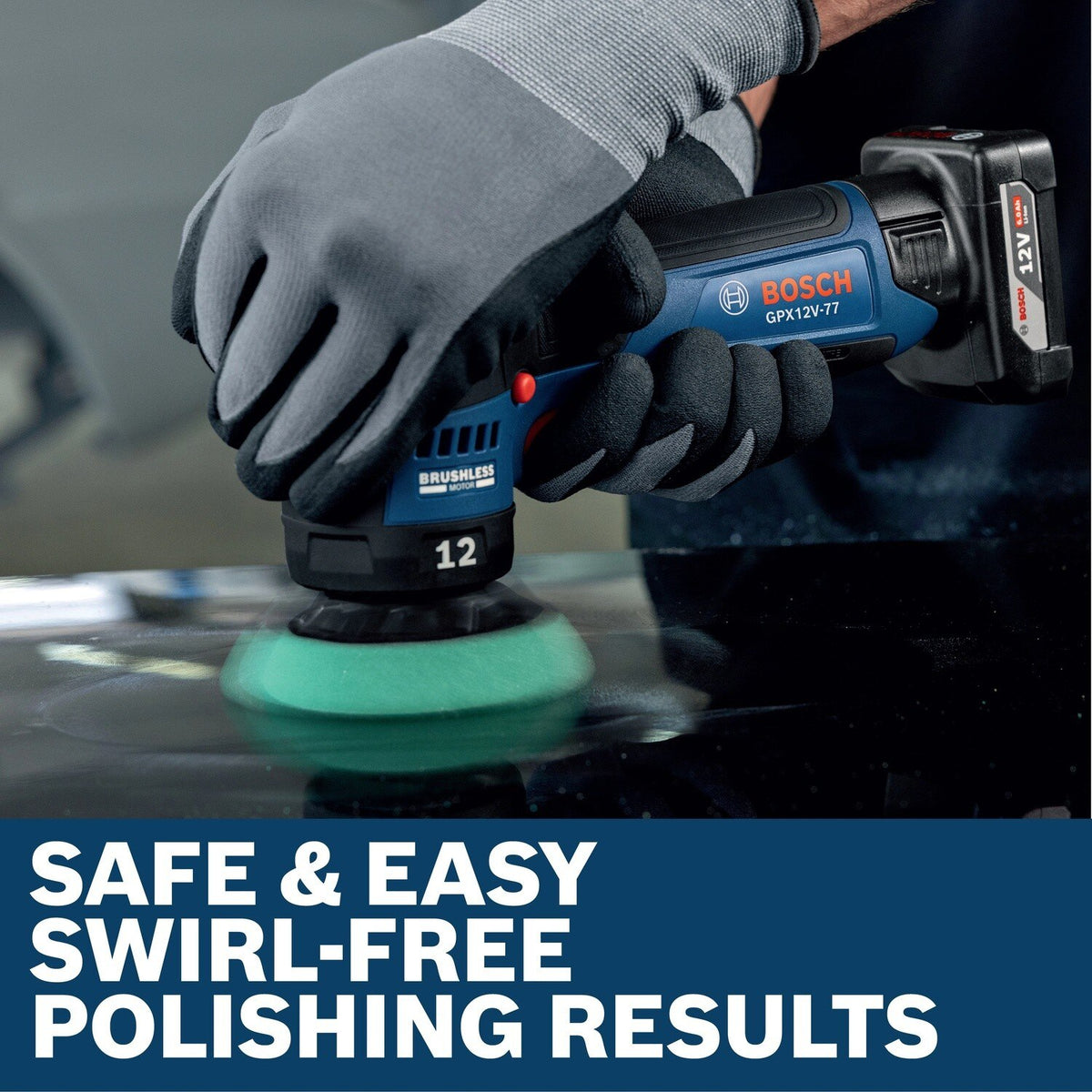 Bosch GPX12V-77N 12V Compact Cordless Brushless 3" Random Orbital Polisher Bare Tool - 4
