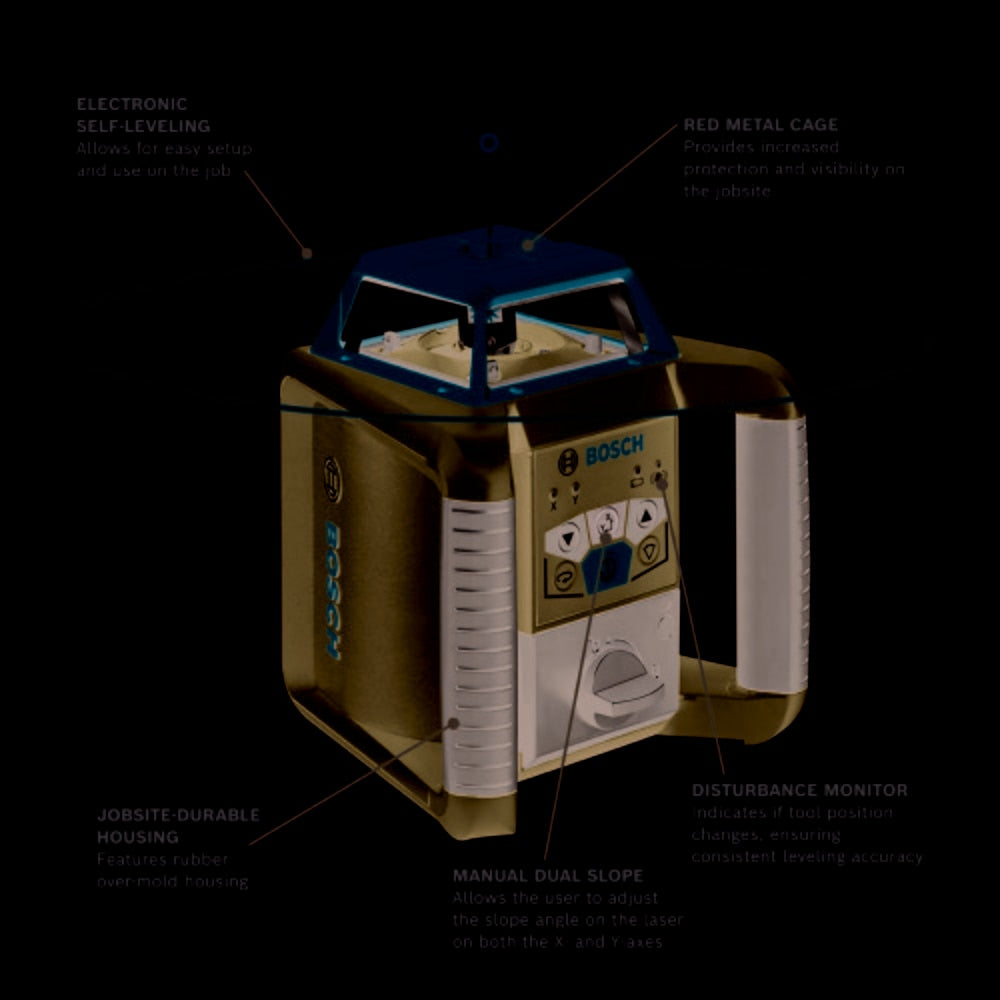 Bosch GRL2000-40HVK REVOLVE2000 Self-Leveling Horizontal/Vertical Rotary Laser Kit - 2