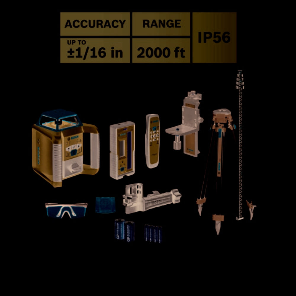 Bosch GRL2000-40HVK REVOLVE2000 Self-Leveling Horizontal/Vertical Rotary Laser Kit - 13