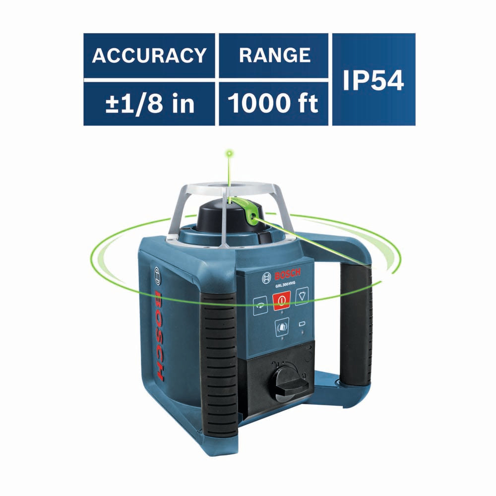 Bosch GRL300HVG Self-Leveling Green Rotary Laser with Layout Beam - 10