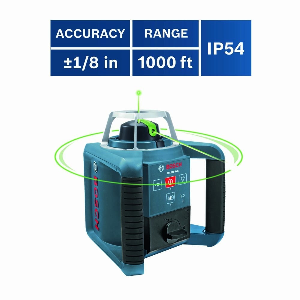 Bosch GRL300HVG Self-Leveling Green Rotary Laser with Layout Beam - 10
