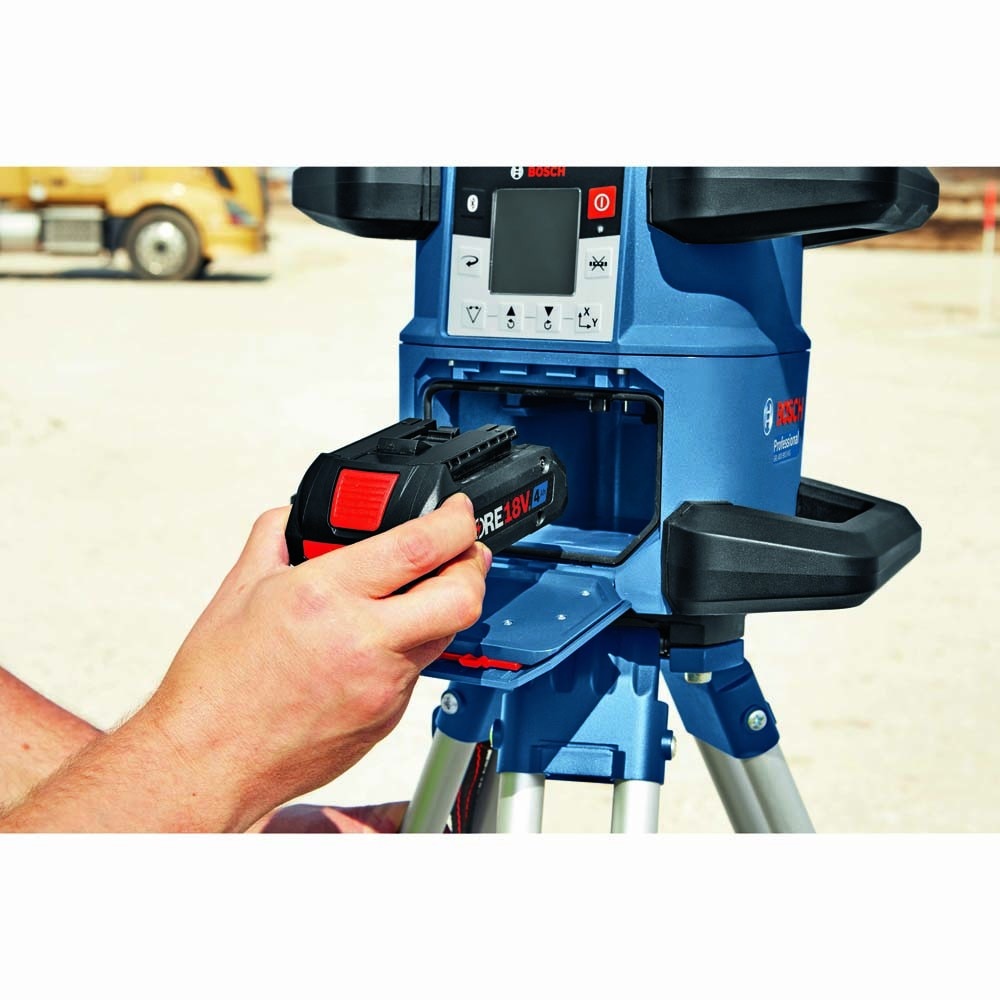 Bosch GRL4000-90CHVGK 18V REVOLVE4000 Connected Green-Beam Self-Leveling Horizontal/Vertical Rotary Laser Kit with (1) CORE18V 4 Ah Advanced Power Battery - 4