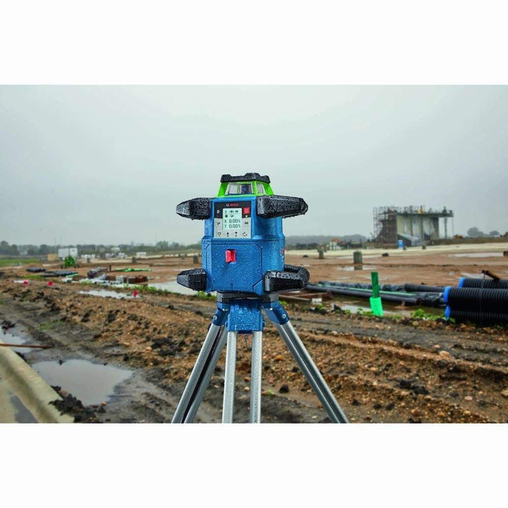 Bosch GRL4000-90CHVGK 18V REVOLVE4000 Connected Green-Beam Self-Leveling Horizontal/Vertical Rotary Laser Kit with (1) CORE18V 4 Ah Advanced Power Battery - 5