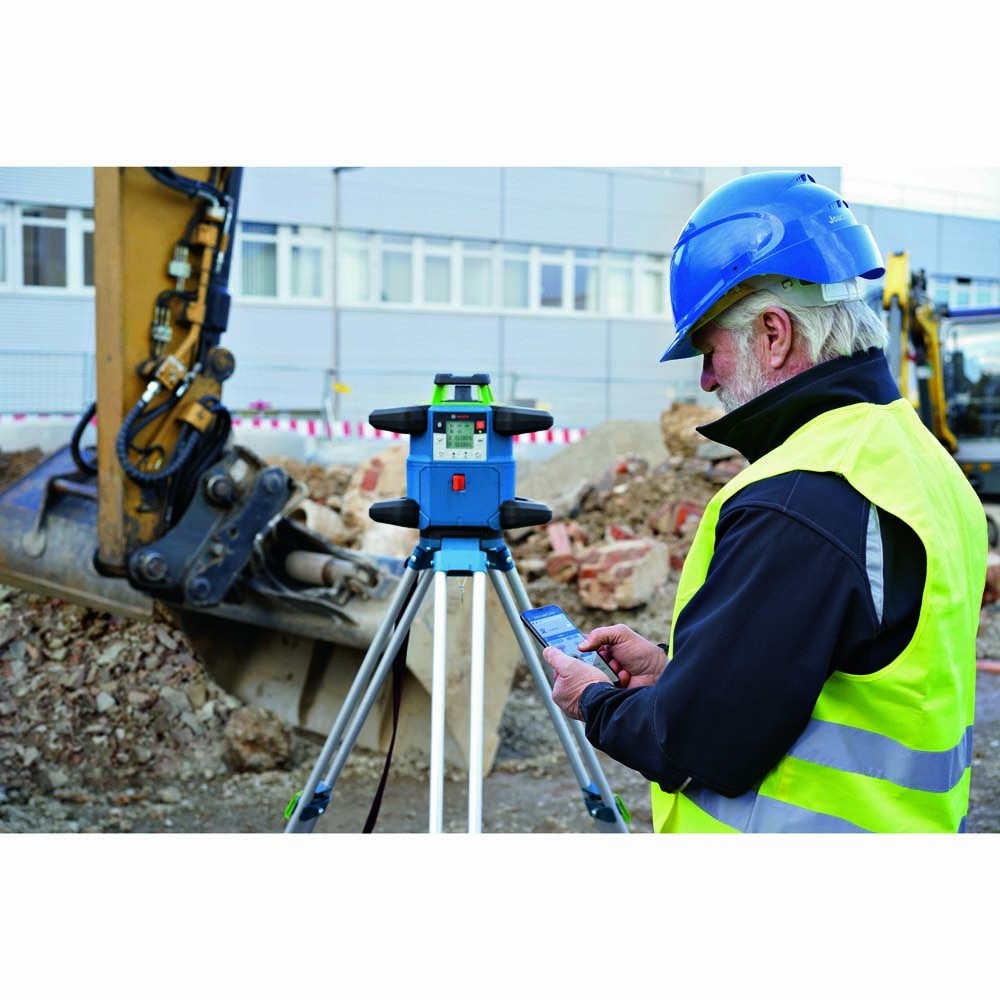 Bosch GRL4000-90CHVGK 18V REVOLVE4000 Connected Green-Beam Self-Leveling Horizontal/Vertical Rotary Laser Kit with (1) CORE18V 4 Ah Advanced Power Battery - 6