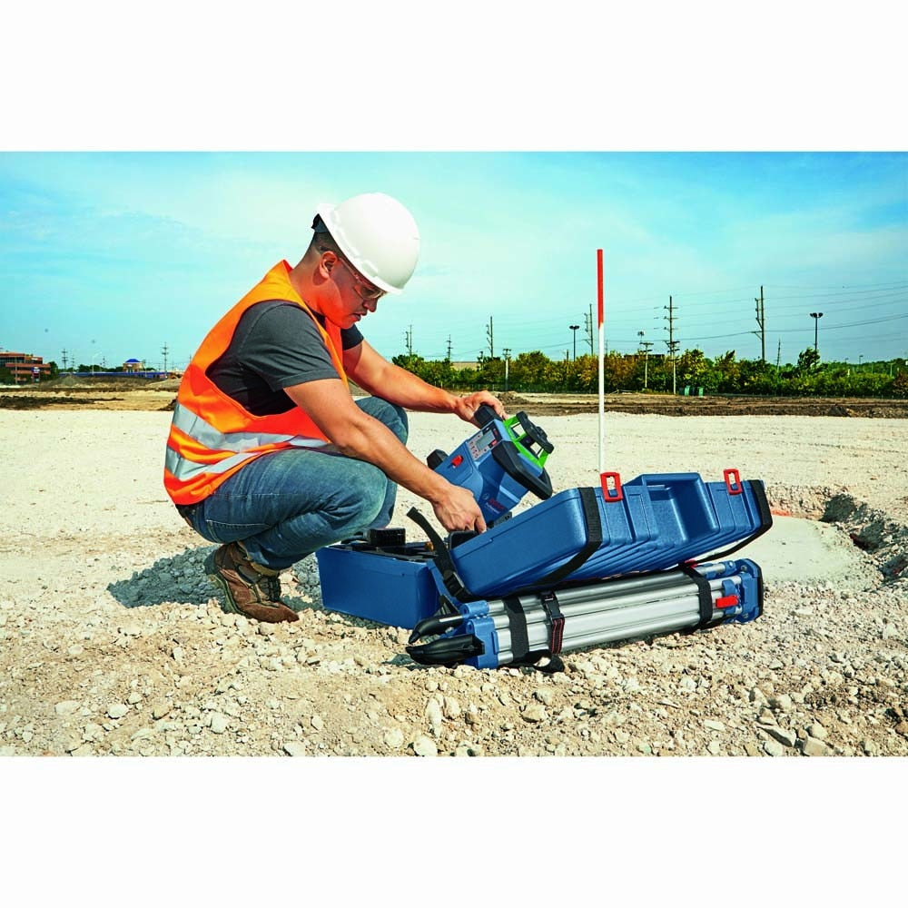 Bosch GRL4000-90CHVGK 18V REVOLVE4000 Connected Green-Beam Self-Leveling Horizontal/Vertical Rotary Laser Kit with (1) CORE18V 4 Ah Advanced Power Battery - 9