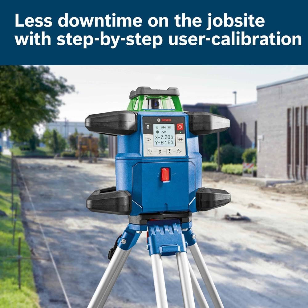 Bosch GRL4000-90CHVGK 18V REVOLVE4000 Connected Green-Beam Self-Leveling Horizontal/Vertical Rotary Laser Kit with (1) CORE18V 4 Ah Advanced Power Battery - 12