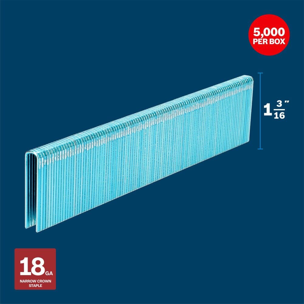 Bosch GTH18G116GV 1-3/16" 18ga Narrow Crown Staples (5000 Per Box) - 2
