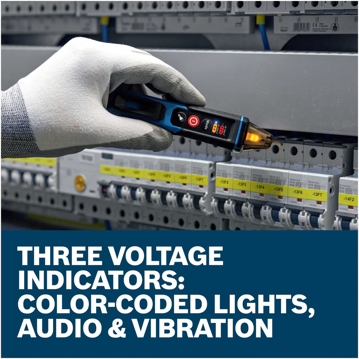 Bosch GVD1000-17 Non Contact Voltage Tester 24V to 1000V AC with Flashlight (2 AAA Batteries) - 2