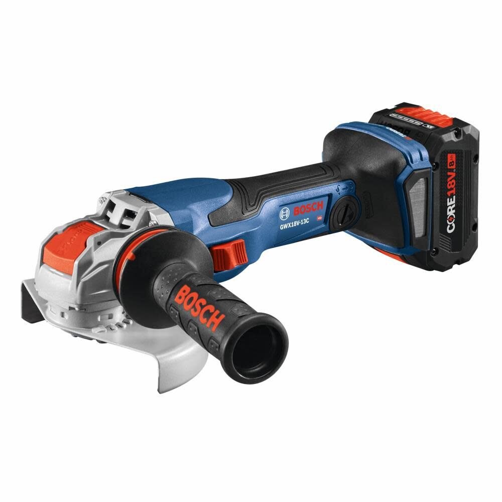 Bosch GWX18V-13CB14 PROFACTOR 18V X-LOCK Connected-Ready 5 – 6 In. Angle Grinder Kit with (1) CORE18V 8 Ah High Power Battery - 5
