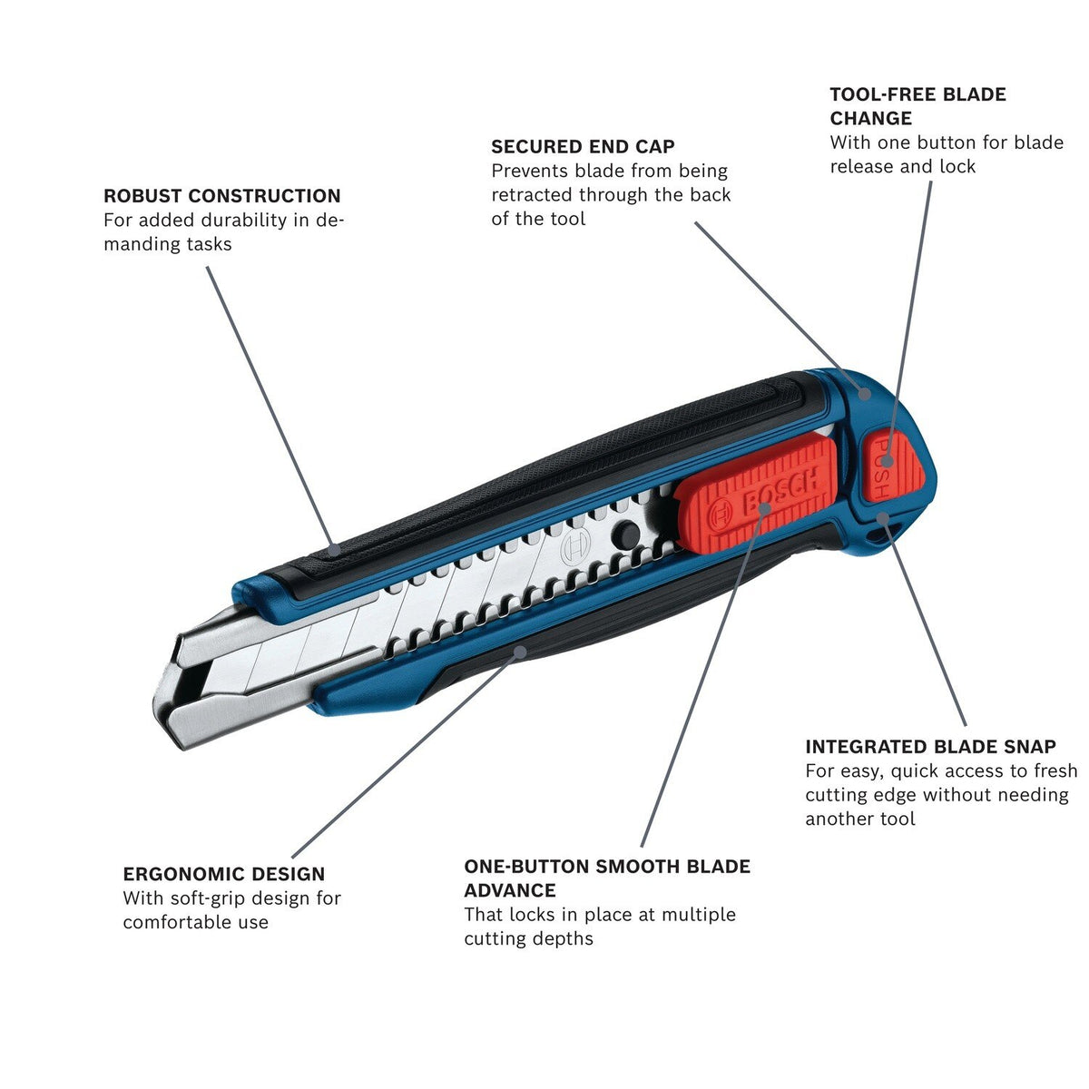 Bosch H11-14100-1 Folding and 18 mm Snap Off Utility Knife Set (2 Pack) - 2