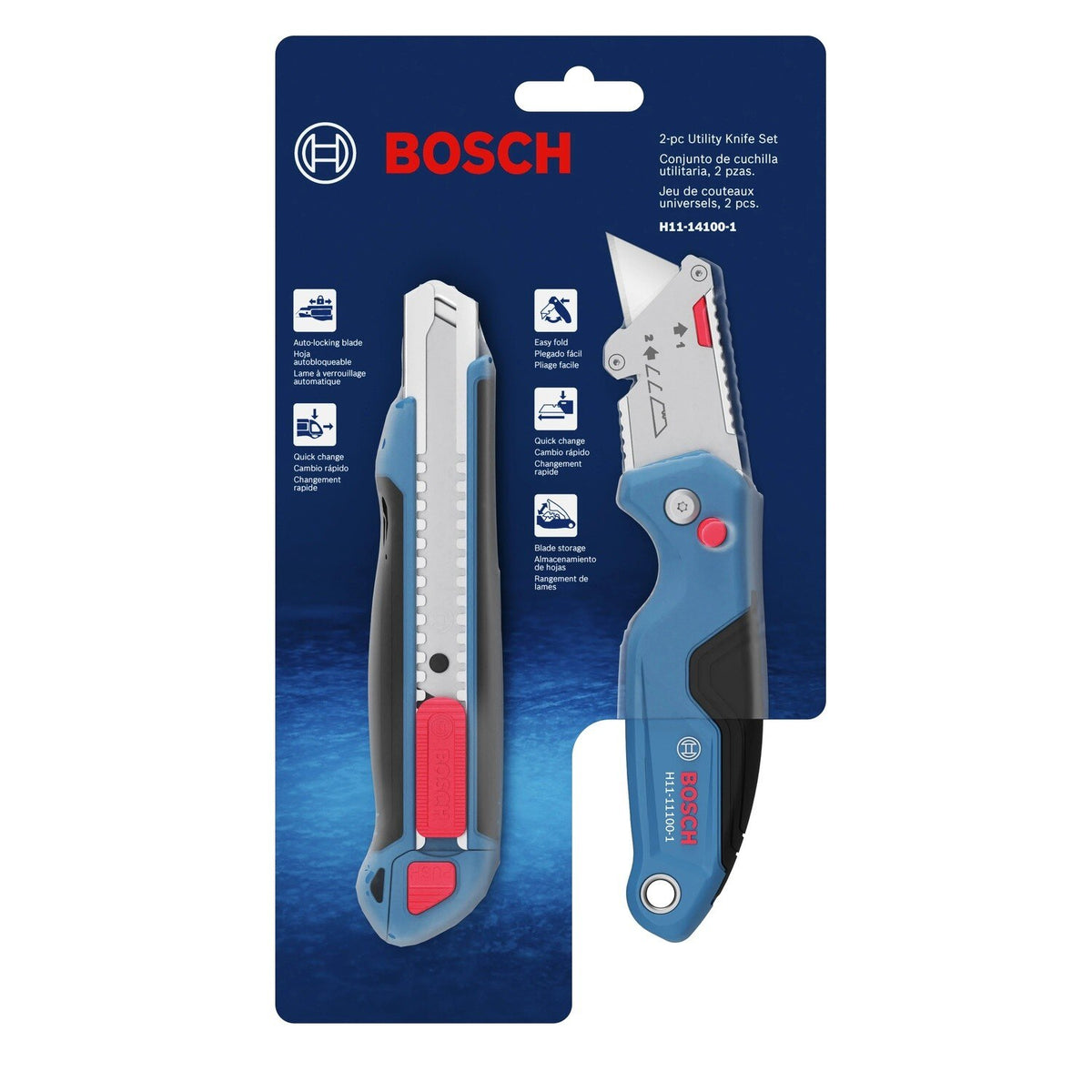 Bosch H11-14100-1 Folding and 18 mm Snap Off Utility Knife Set (2 Pack) - 4