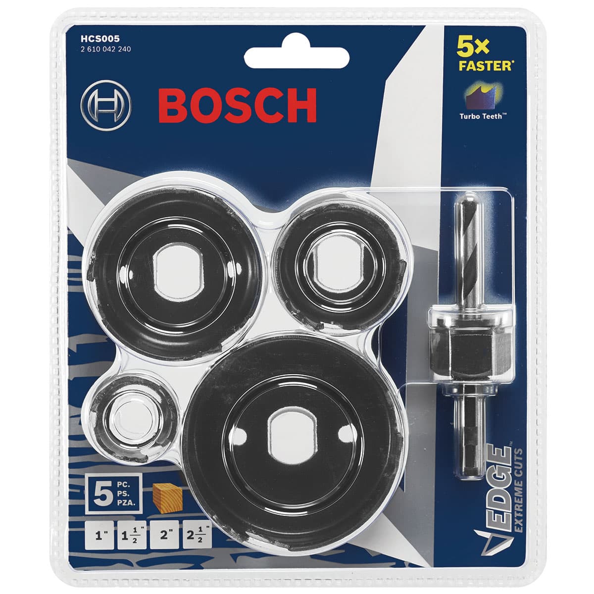 Bosch HCS005 5 pc. Edge Wood Hole Saw Set - 3