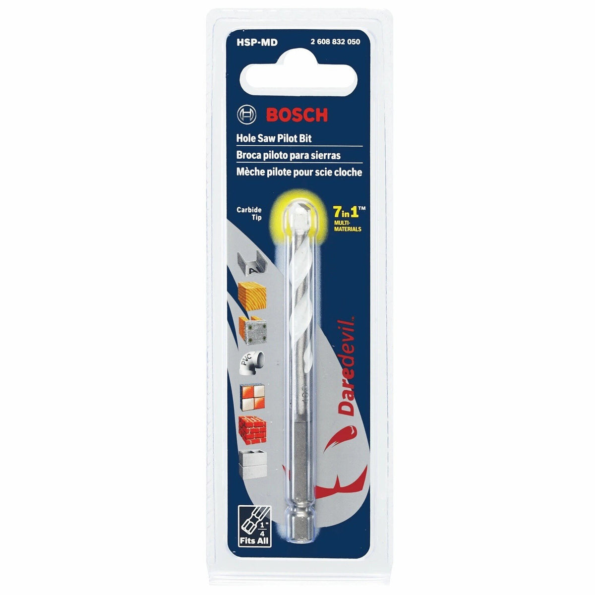 Bosch HSP-MD 1/4" Hex 4" Daredevil Multi-Material Hole Saw Pilot Bit - 2