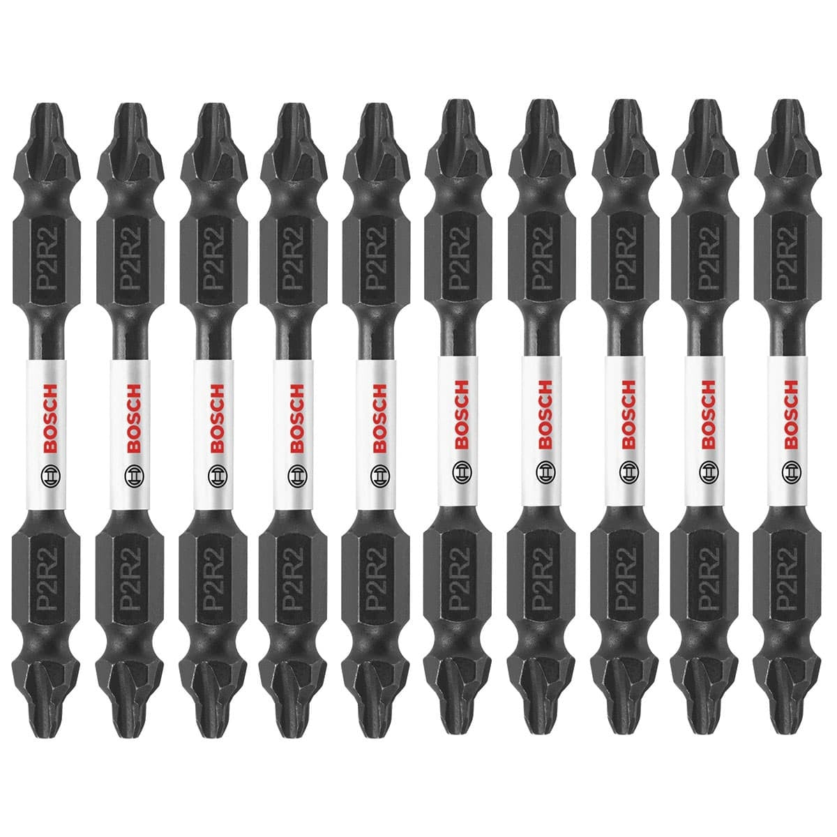 Bosch ITDEP2R225B 10-Pc Impact Tough 2.5" Phillips/Square #2 Double-Ended Bits